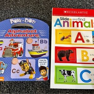 Paw Patrol Poke-a-Dot Alphabet Book -  & Slide and find Animals board books
